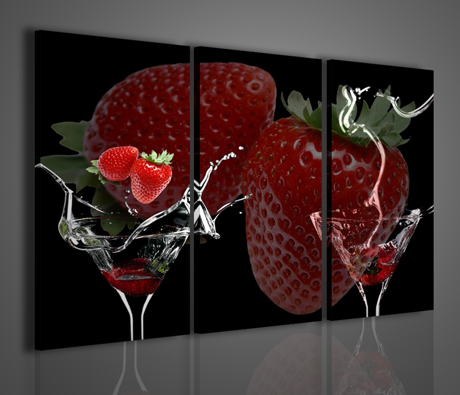 Quadri moderni strawberry drink arredamento bar quadro for Quadri arredo casa
