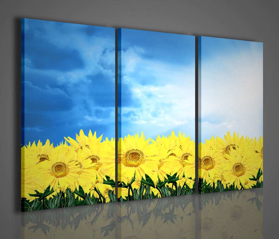 Quadri moderni girasoli sunflower quadro moderno per for Quadri arredo casa